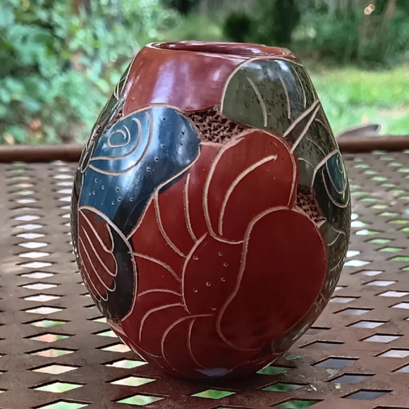 Vintage Costa Rican Butterfly Vase 3.5" - Picture 4 of 6